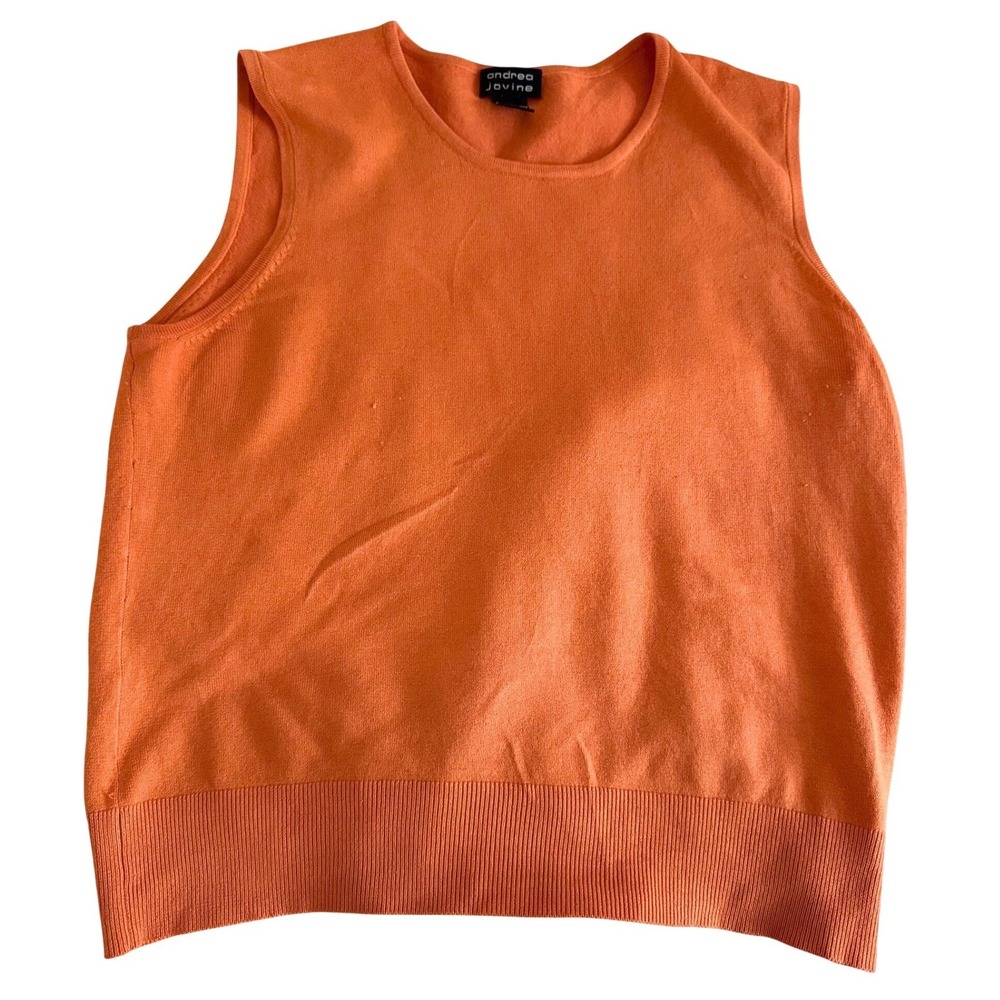 Vintage Andrea Jovine Sweater Vest Size XL Silk Cashmere Blend Sleeveless Knit